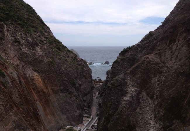 ダイナミックな景観の海中温泉。