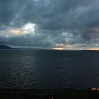 お天気だったのに夕日は雲の中　残念！