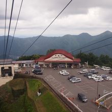 ロープウェーから見た明智平パノラマレストハウス