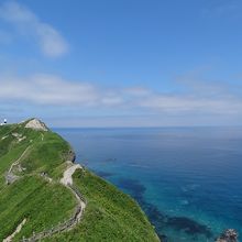 先端に向かって続く長い遊歩道が白くみえます
