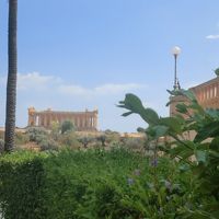 庭からコンコルド神殿が見えます