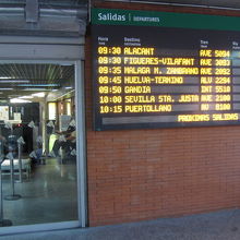 改札の前に飛行機同様手荷物検査があります。2階が入口