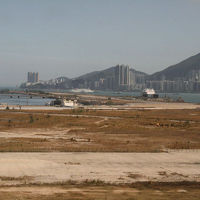 客室から見える、旧香港国際空港。