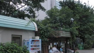 おもしろい噴水の近くにある