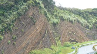 伊豆大島の旅～大島一周していると突如としてウエーブした地層が出現