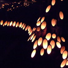 「宵の竹灯籠まつり」　　安善小路周辺に灯される竹灯籠