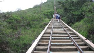 後ろを振り向きながら登りました