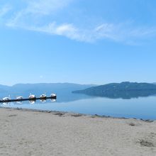 「砂湯」地区から見た屈斜路湖