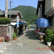 すぐとなりが民家です。正面に小島が見えます。