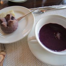 ブルーベリーのスープ！ジュースっぽかった