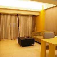 リビングルーム。写真死角にキッチンも備わってます