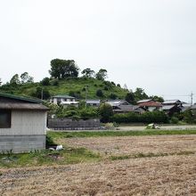 あの丘が古墳で、上まで上ることが出来ます