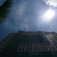 プールのデッキチェアーからは、こんな眺望