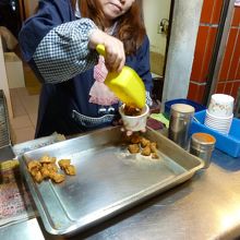 エリンギのから揚げ。素朴ですが見た目の３０倍美味しい！！