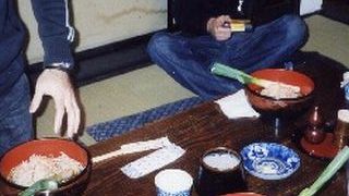 ネギで食べるそば