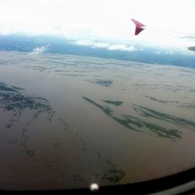 アムール川の洪水風景
