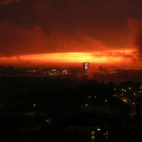 ホテル内よりアメリカ側の朝焼け最高！