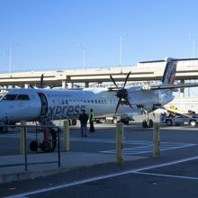 写真は国内線の飛行機なので少し小さめ。