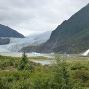氷河と滝の絶景です