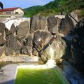 温泉の色がグリーン色