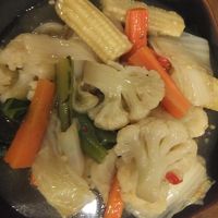 野菜炒め塩ピリ辛あんかけ