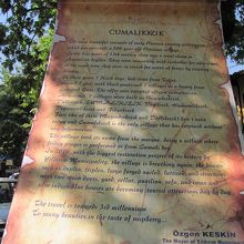 村の入り口にある説明。英語もあります。よめんけど。