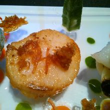 ホタテ貝、鮑、スジアラのコラボ！