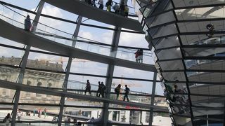 ドームの螺旋スロープを登りましょう