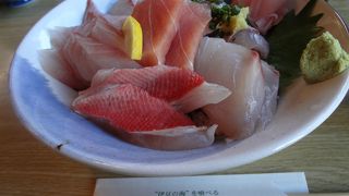 海の上でおいしい地魚丼