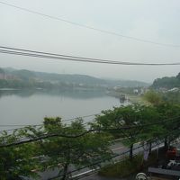 客室からの瀬田川（１）下流方向