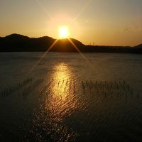 客室から眺める朝日