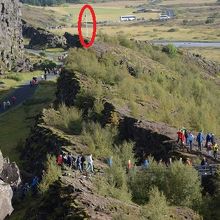 アルマンナギャゥ周辺。円内の旗はアルシング開催地を示したもの