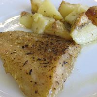 夕食★白身魚のムニエル。超塩っからい！