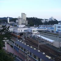客室から眺める近鉄鳥羽駅