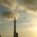朝日を浴びるスカイツリーに感激