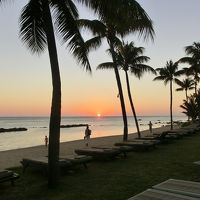 海辺からみた夕日です。