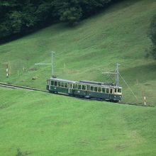 ラウターブルンネン〜クライネ・シャイデック間の登山電車