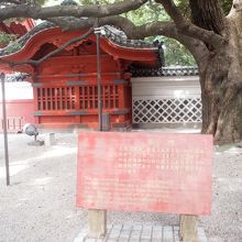 解説板も赤色でした