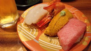 石川県金沢駅前。ネタの美味しい回転寿司屋さんです！