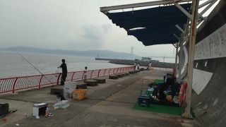 明石海峡大橋を見ながら