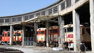 岡山県津山市　観光　「扇形転車台」