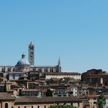 街の外から市街地を眺める