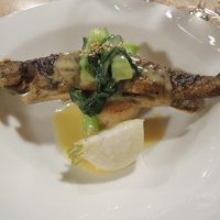 夕食のお魚。イワナのポアレ。臭みが一切なく美味しかったです。