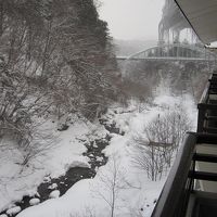 部屋からの景色。雪！