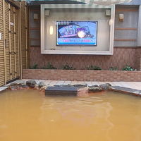 テレビ付き露天風呂の様子