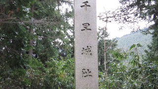 神社に守られた城跡。