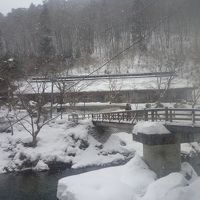 旅館の雪景色