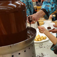 夕食のチョコレートファウンテンに子供も大喜び