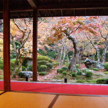 紅葉に染まる庭園