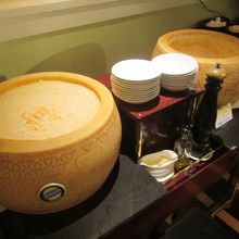 ライブキッチンではスパゲッティ